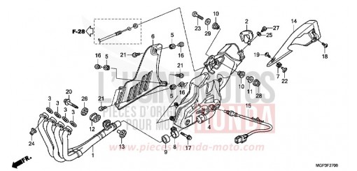 SILENCIEUX D'ECHAPPEMENT (CBR1000RRC/D/RAC/D) CBR1000RRC de 2012